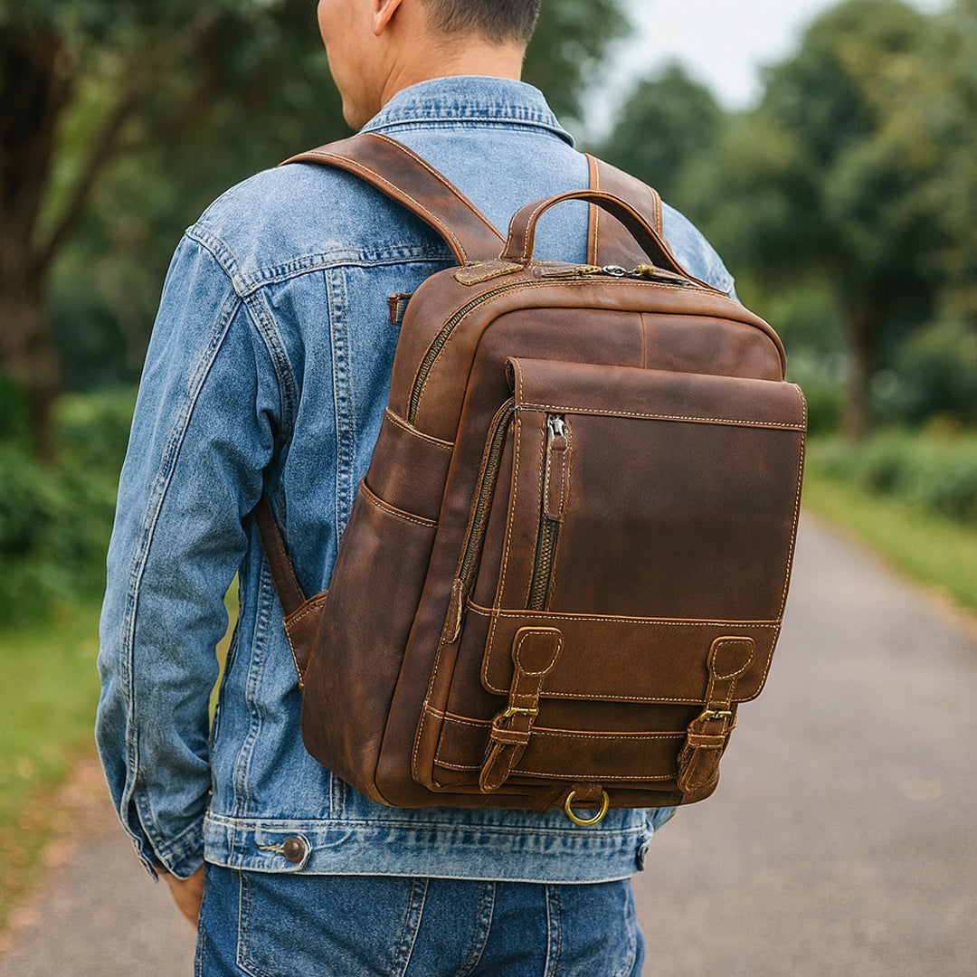 Sac a dos en cuir - Baroudeur