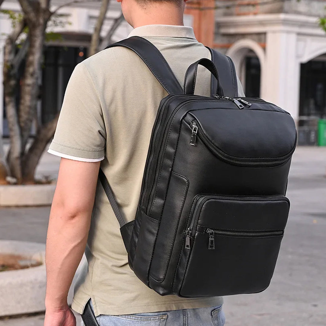 Sac dos cuir noir - Rustico