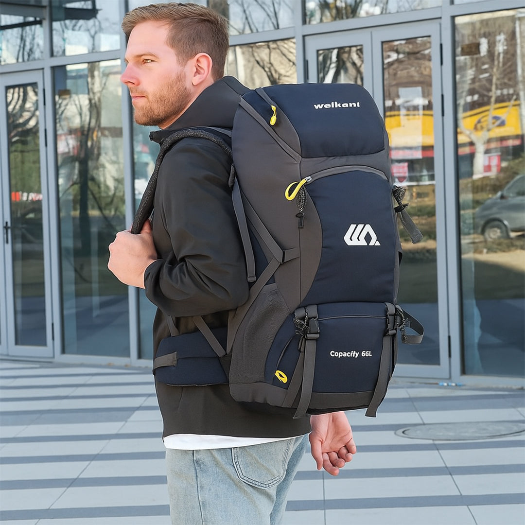 Sac à Dos De Randonnée 50L Imperméable - Sac Voyage Léger Homme Femme Noir Outdoor Camping