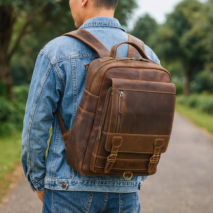 Sac a dos en cuir - Baroudeur